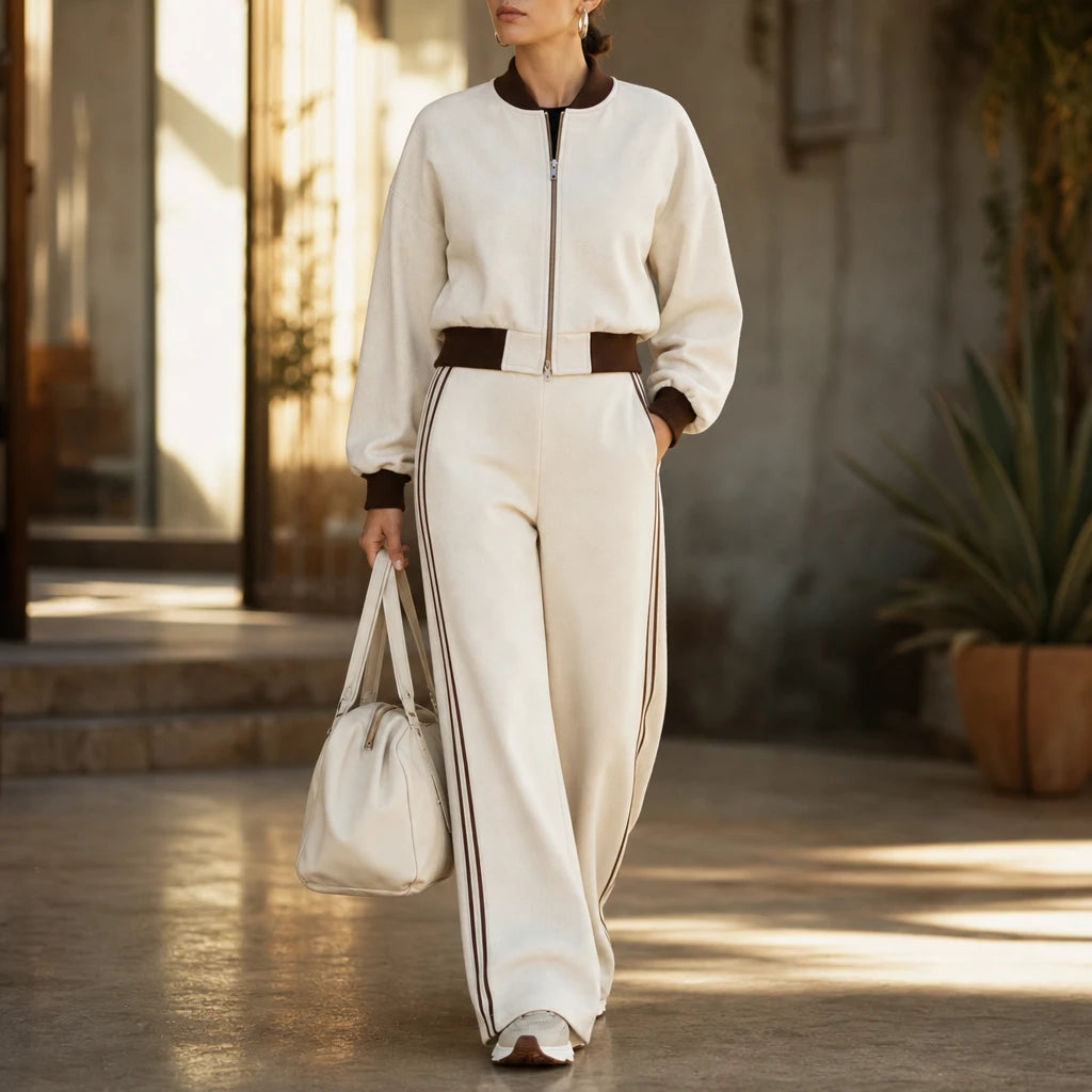 Set Theory – Bomber Jacket And Wide-Leg Pants Set