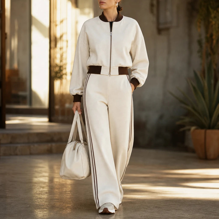 Set Theory – Bomber Jacket And Wide-Leg Pants Set