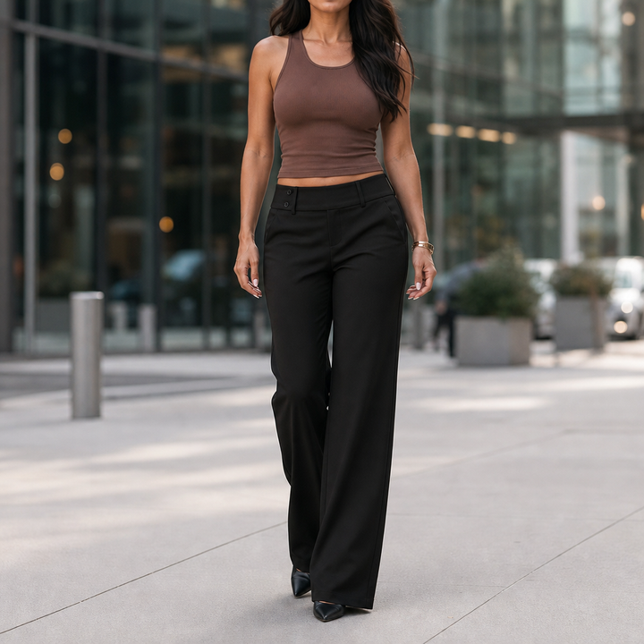 Wearbella – High-Waisted Fluid Wide-Leg Trousers