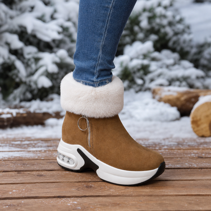 Snowvera – Plush-Lined Wedge Ankle Boots