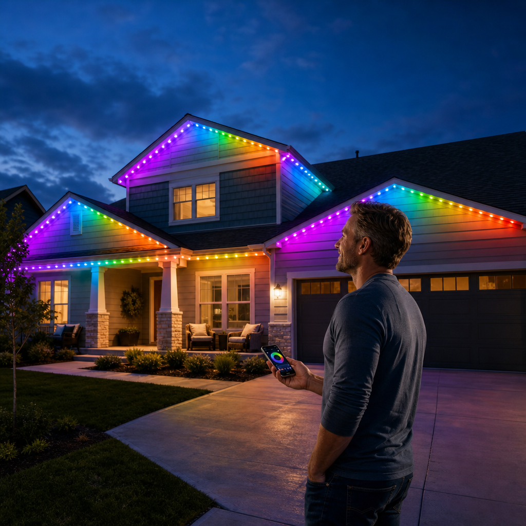 LumaLoom – App-Controlled RGB Outdoor String Lights