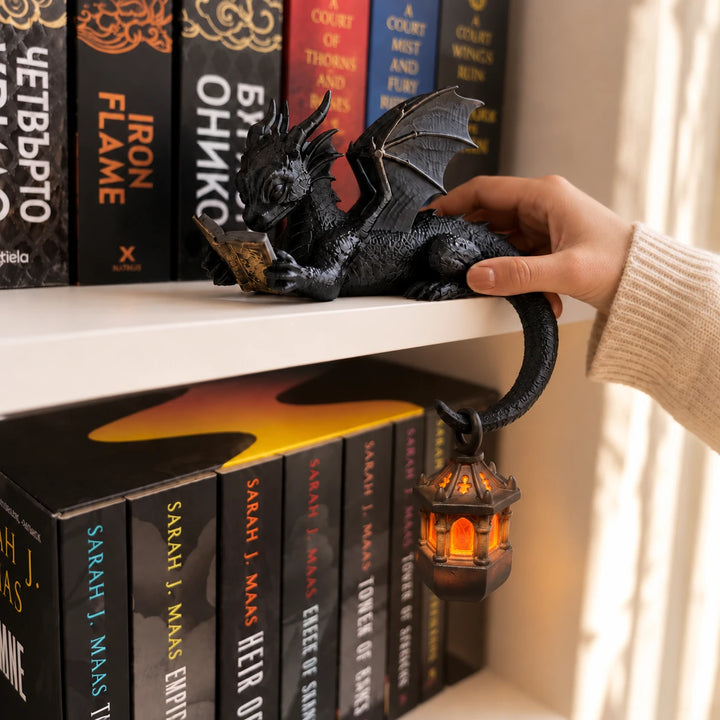 Storyglow – Reading Dragon Shelf Ornament With Hanging Lantern