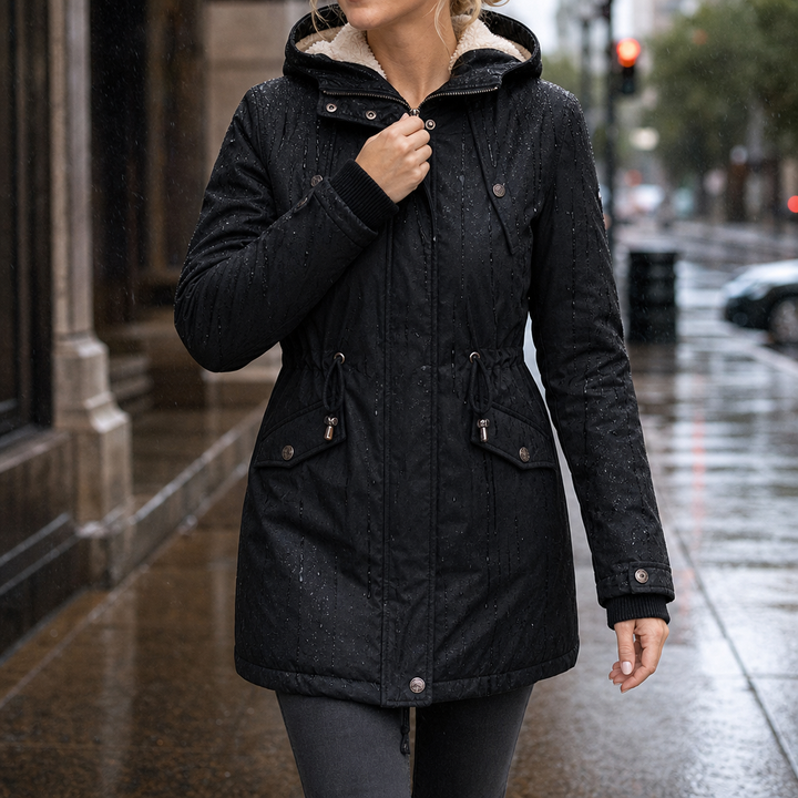 Warmbella – Fleece-Lined Waist-Defining Padded Parka