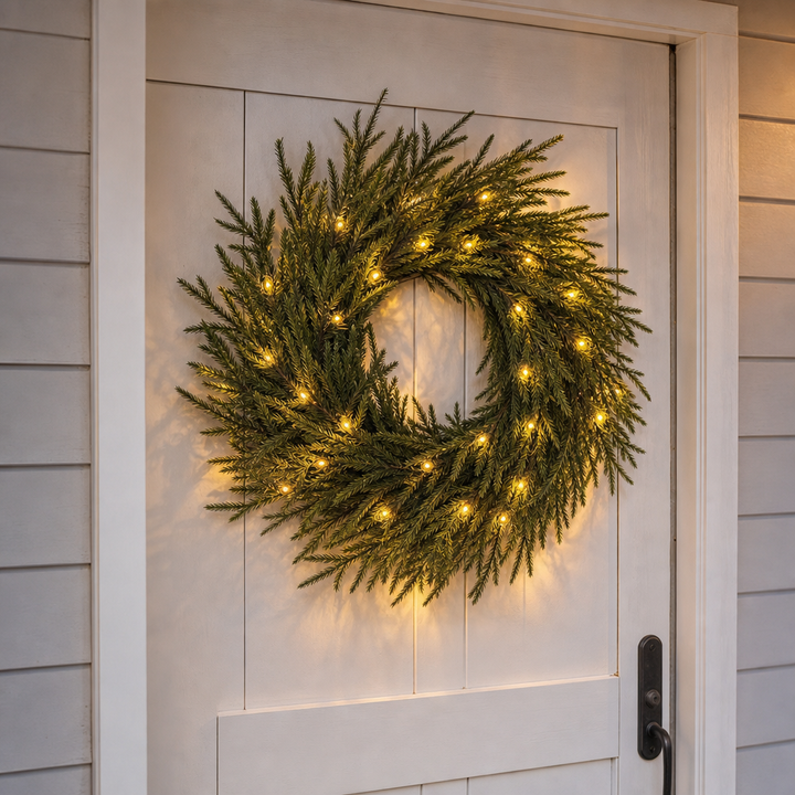 Glowpine – Pre-Lit Norfolk Pine Wreath