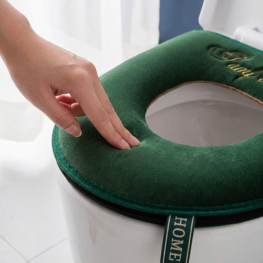 Coziseat – Soft Velvet Toilet Seat Cover with Zipper