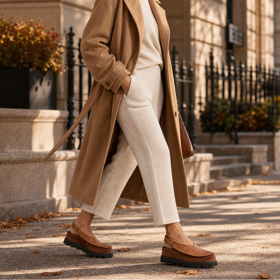 Solvana – Cushioned Leather Slingback Flats