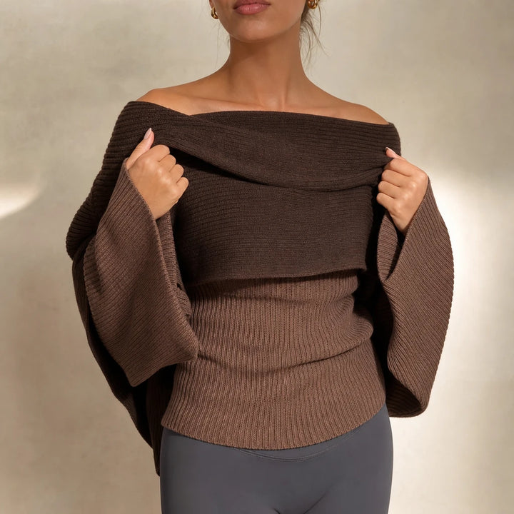 Versavia – Ribbed Convertible Knit Capelet Top