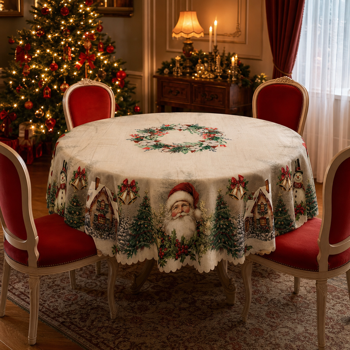 Noelora – Embossed Christmas Print Tablecloth