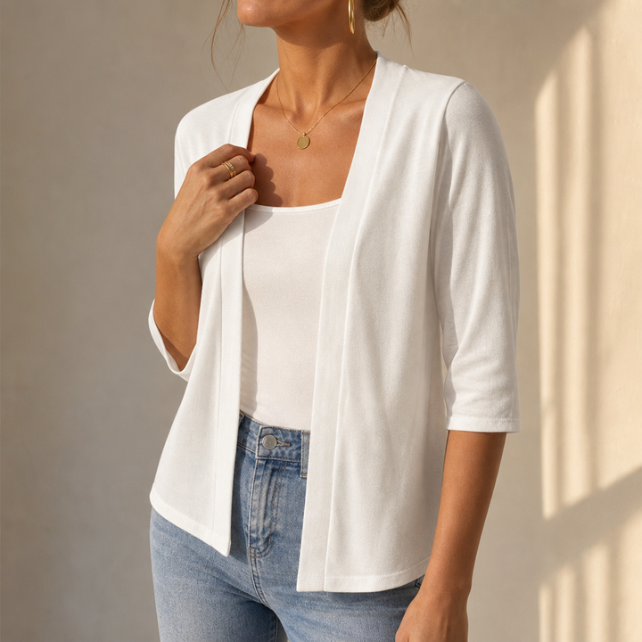 Wearbella – Semi-Sheer Open-Front Knit Cardigan