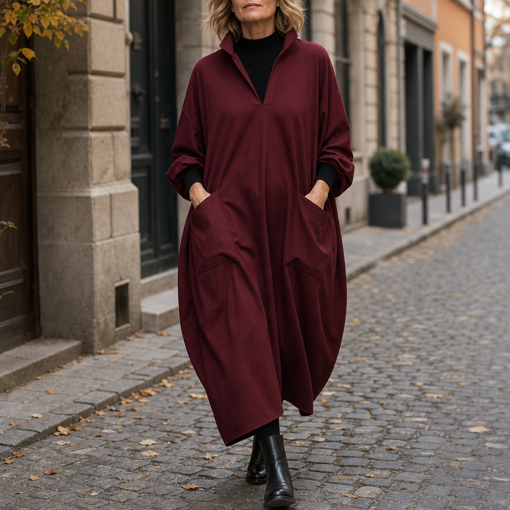 Wearbella – Cocoon Taper Mock Neck Midi Dress