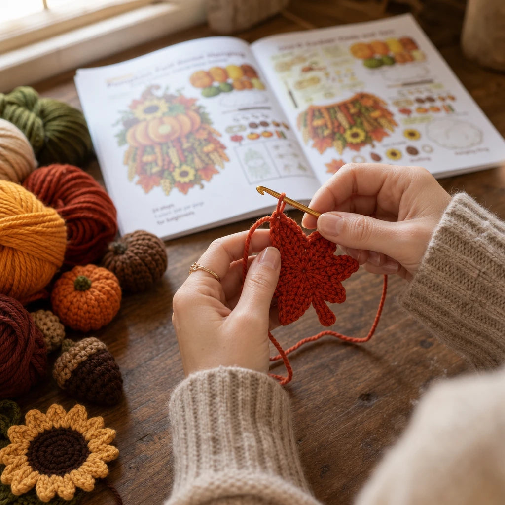 Hearth & Stitch – Layered Crochet Seasonal Door Hanger