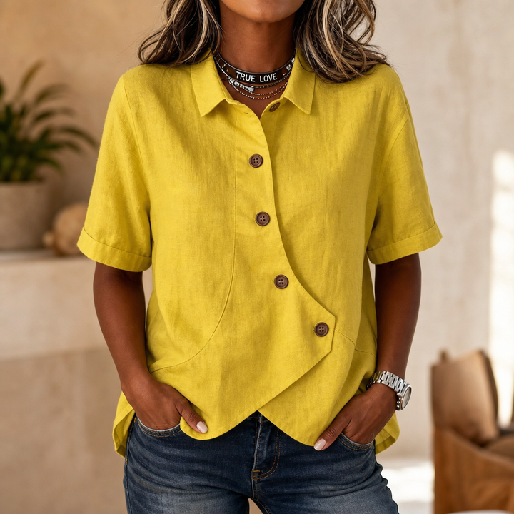 Trueline – Asymmetrical Placket Button-Down Shirt