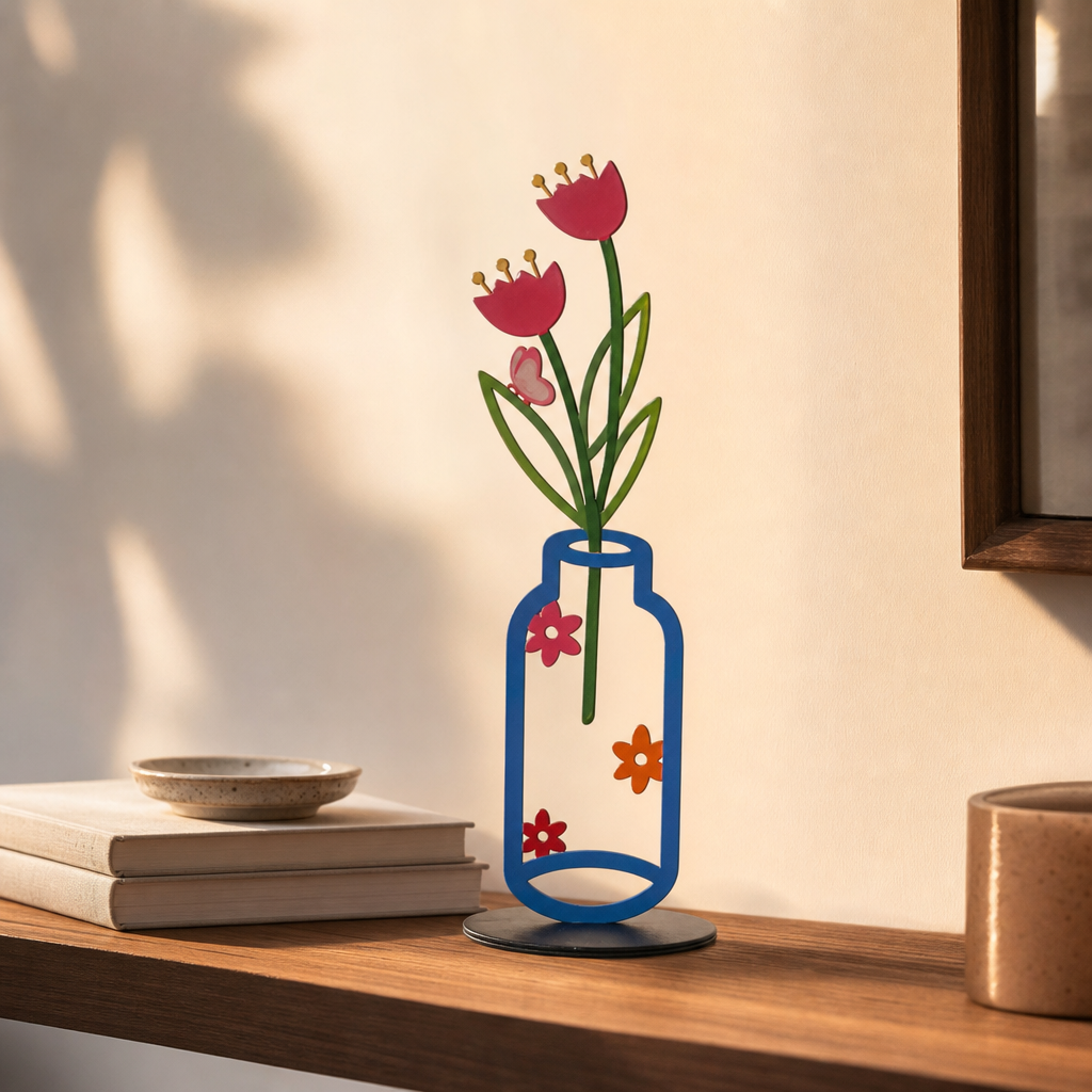 Florenza – Flat Metal Flower Vase Ornament