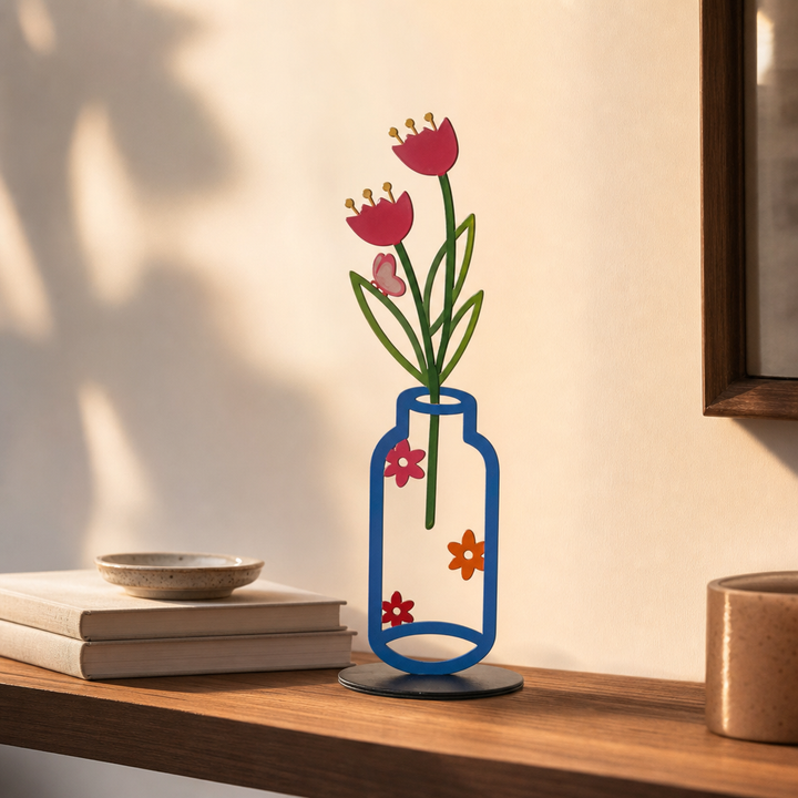 Florenza – Flat Metal Flower Vase Ornament