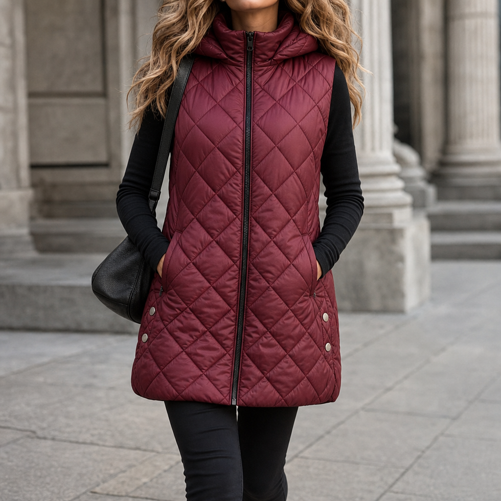 Quilta – Long Quilted Hooded Sleeveless Vest