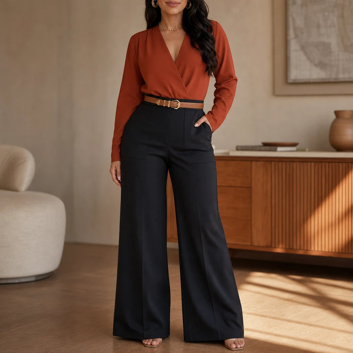 Vela Trousers – High-Waisted Wide-Leg Suit Trousers
