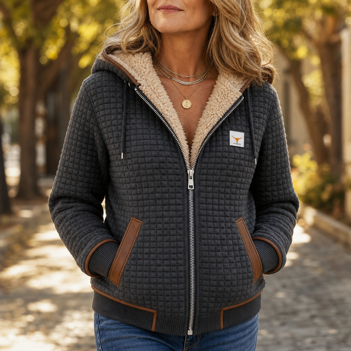 Hearthline – Waffle-Quilted Hooded Jacket
