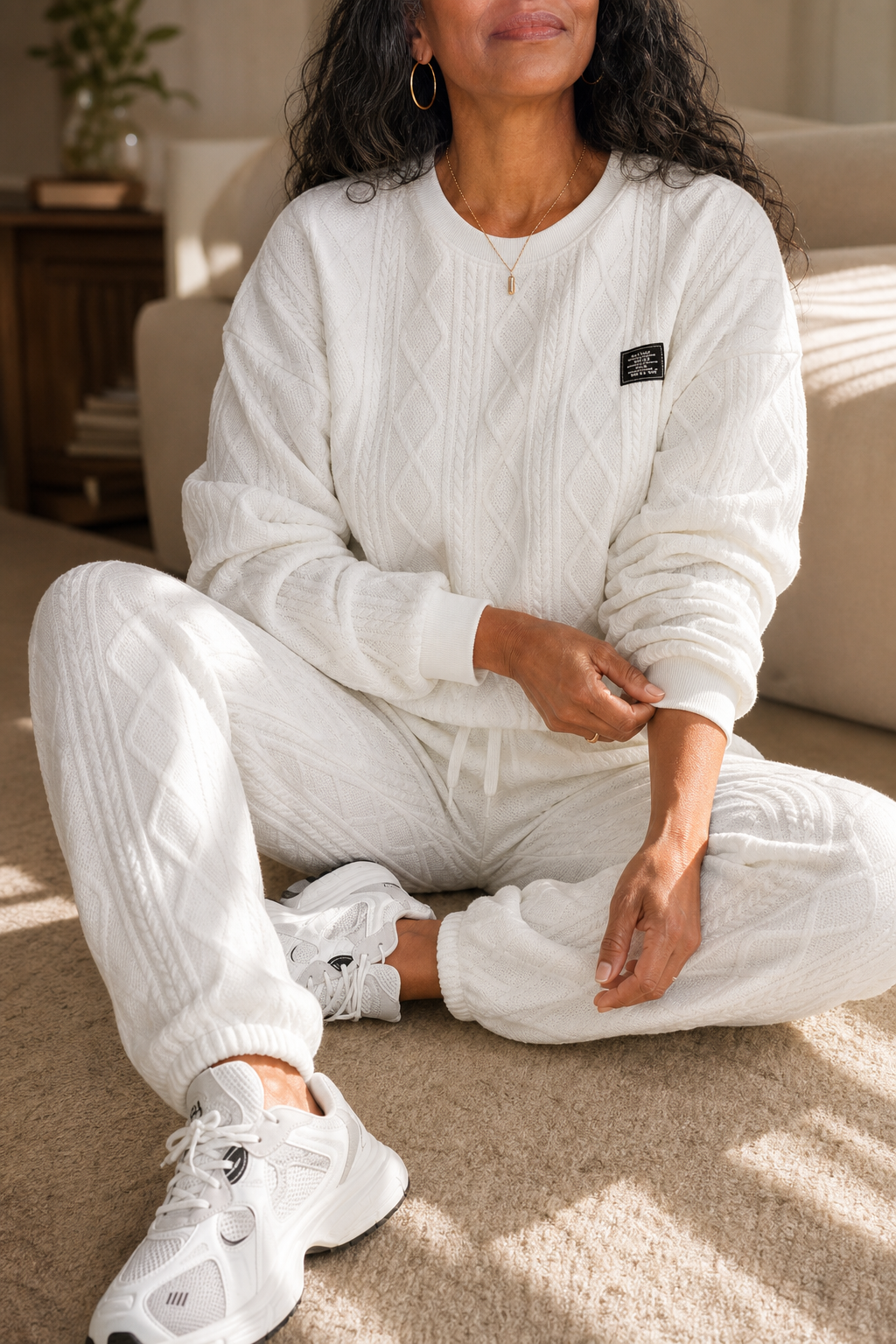 Wearbella – Polyester Knit Sweater And Pants Set
