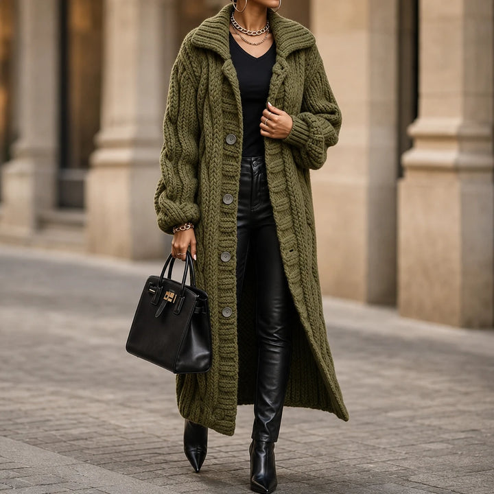 Cablehaven – Oversized Cable-Knit Long Cardigan