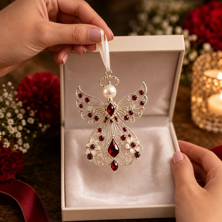 Birthstone Angel – Jeweled Guardian Angel Ornament