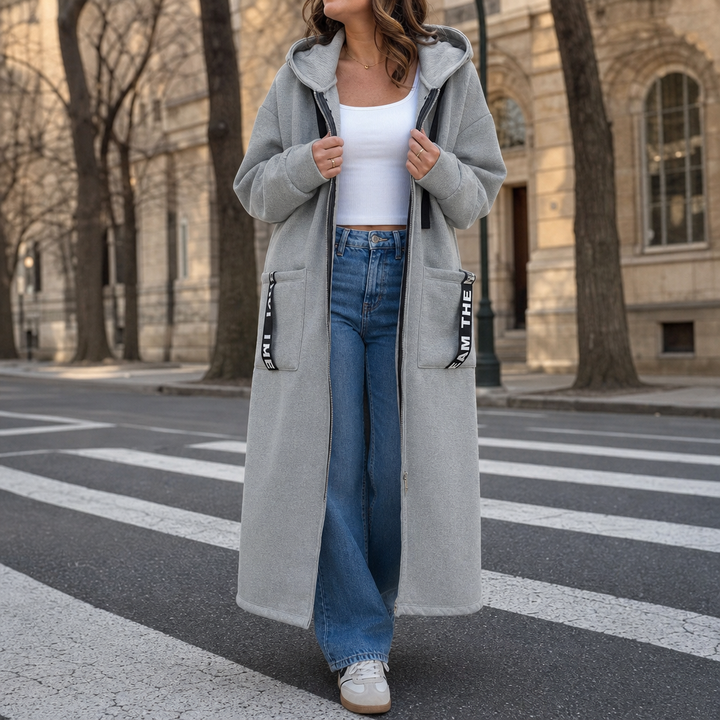 Everlyne – Alphabet Patchwork Zip-Up Hooded Jacket