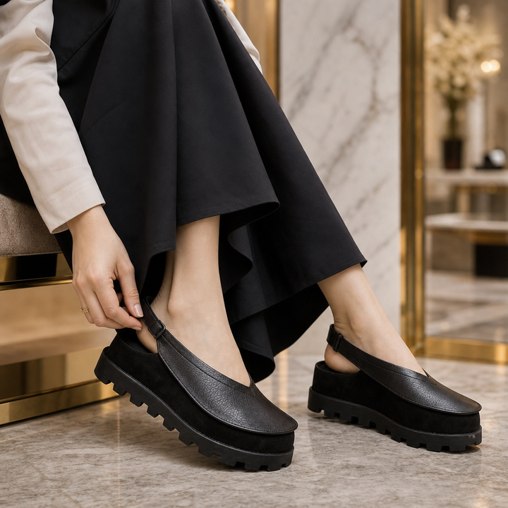 Wearbella – Lug Sole Slingback Loafer Flats