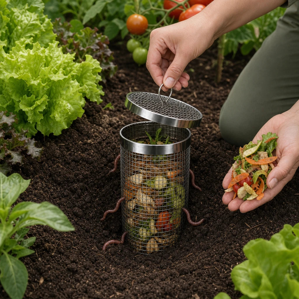 Root Diam RootCycle – Stainless Steel In-Ground Worm Composting Tube – Clarendale