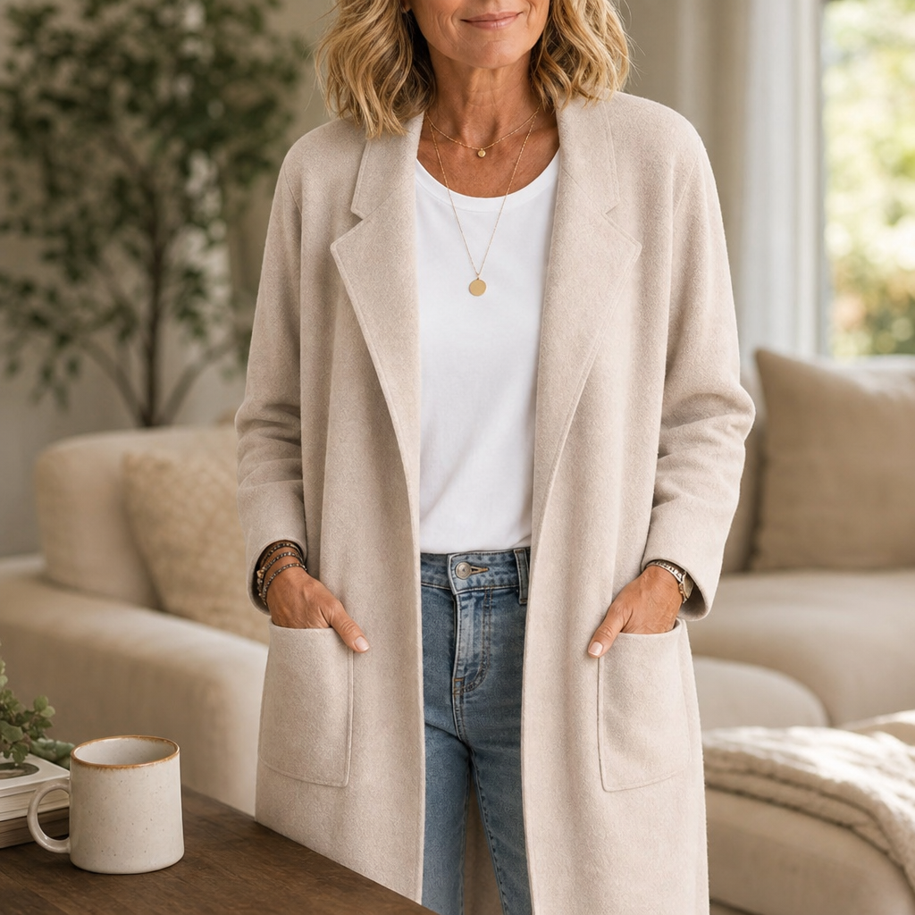 Draperie – Longline Open-Front Wool-Blend Coat