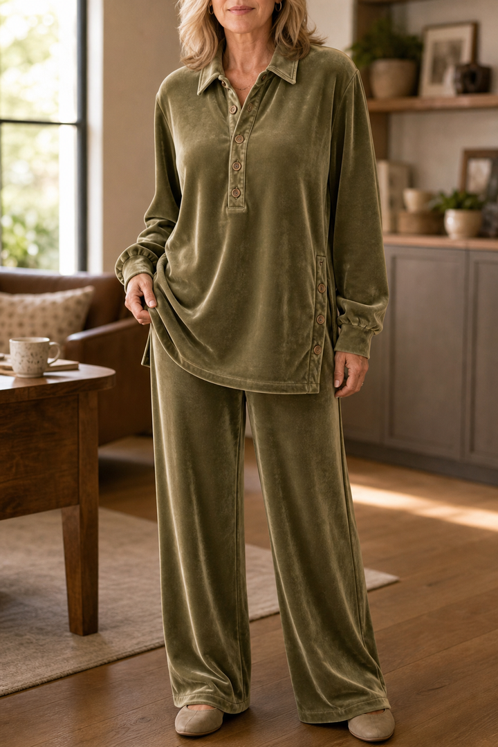 Velvetta – Oversized Velvet-Look Two-Piece Lounge Set