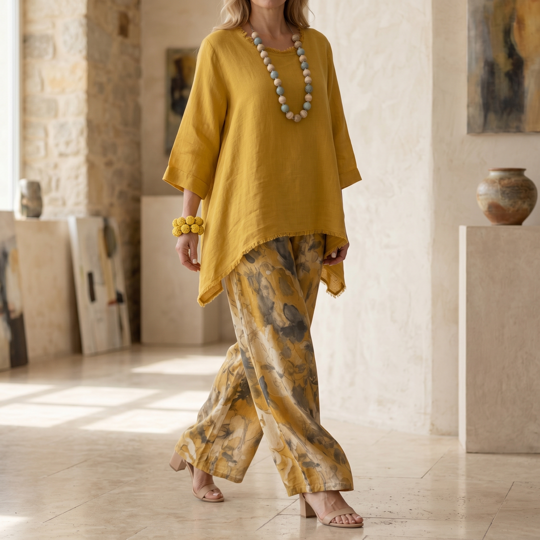 Linova™ – Artful Linen Two-Piece for Easy Days