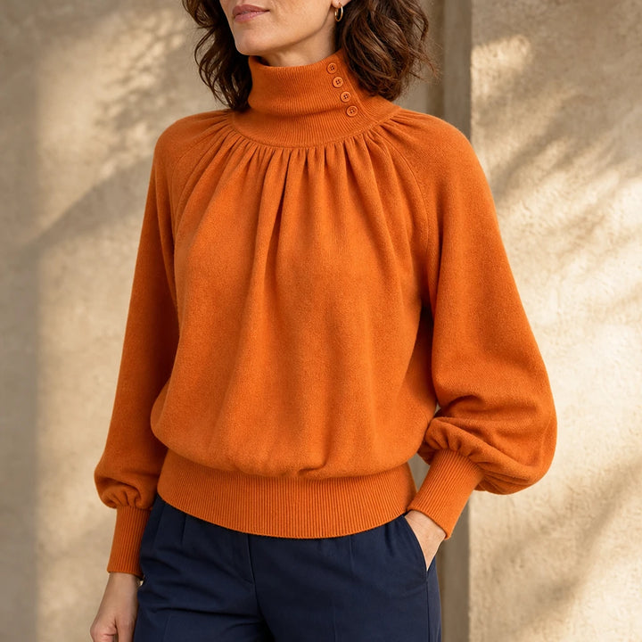 Pleata – Pleated Shoulder Lantern Sleeve Sweater
