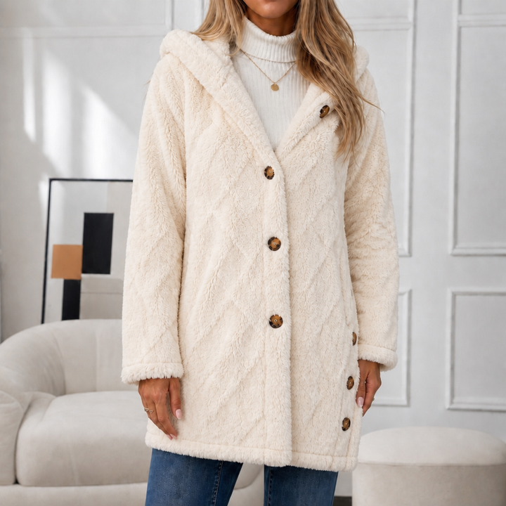 Wearbella – Diamond Jacquard Plush Hooded Coat