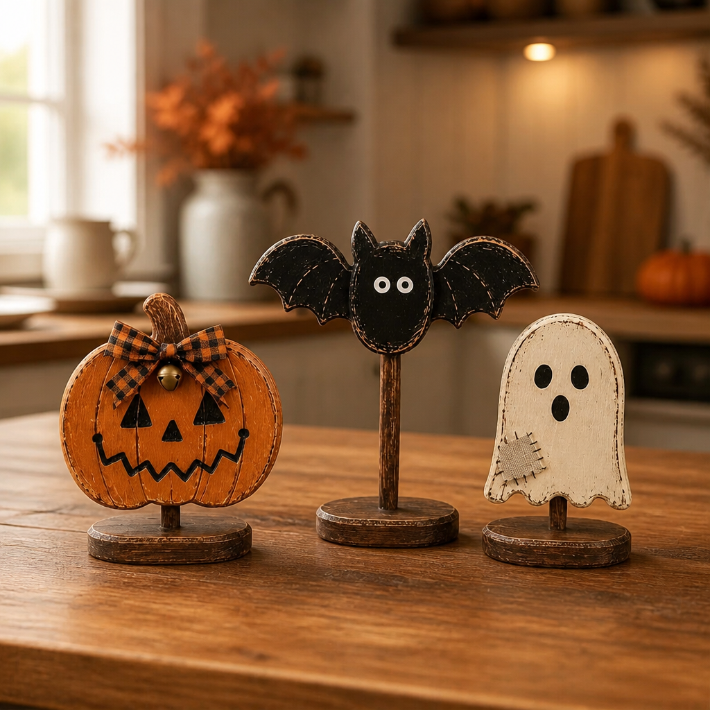 Hearthkin – Graduated Pumpkin Bat Ghost Trio Set