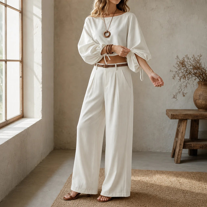 Setluna – Crop Top And Wide-Leg Trouser Set