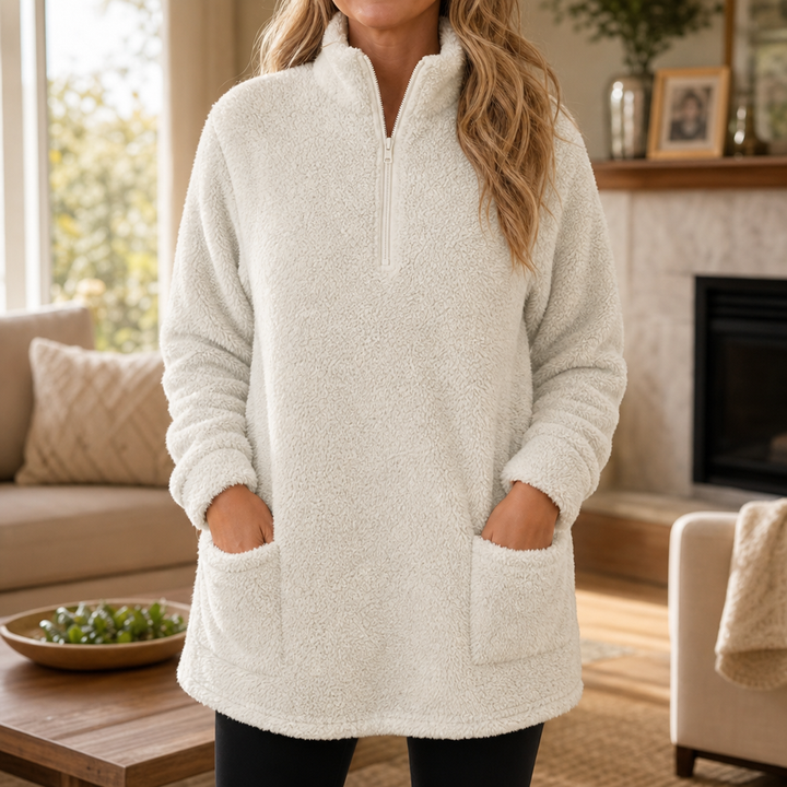 Wearlyn – Longline Half-Zip Sherpa Fleece Pullover