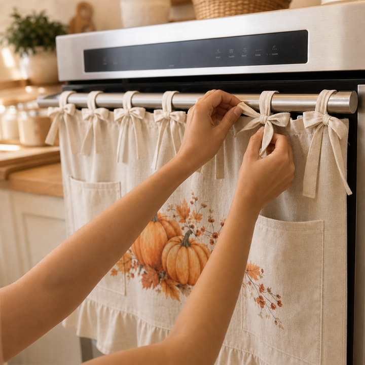 Hearth & Hem – Pumpkin Ruffled Kitchen Handle Skirt
