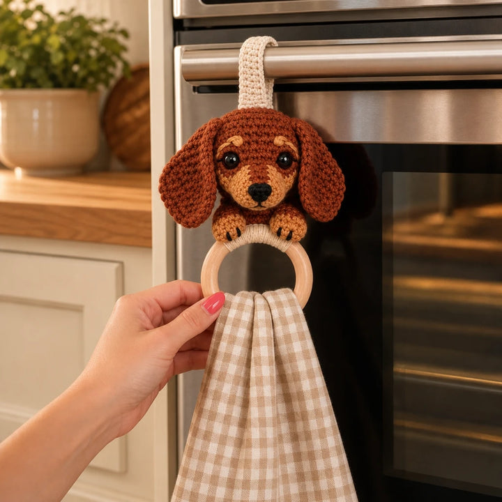 DoxieLoop – Dachshund Crochet Towel Holder Kit