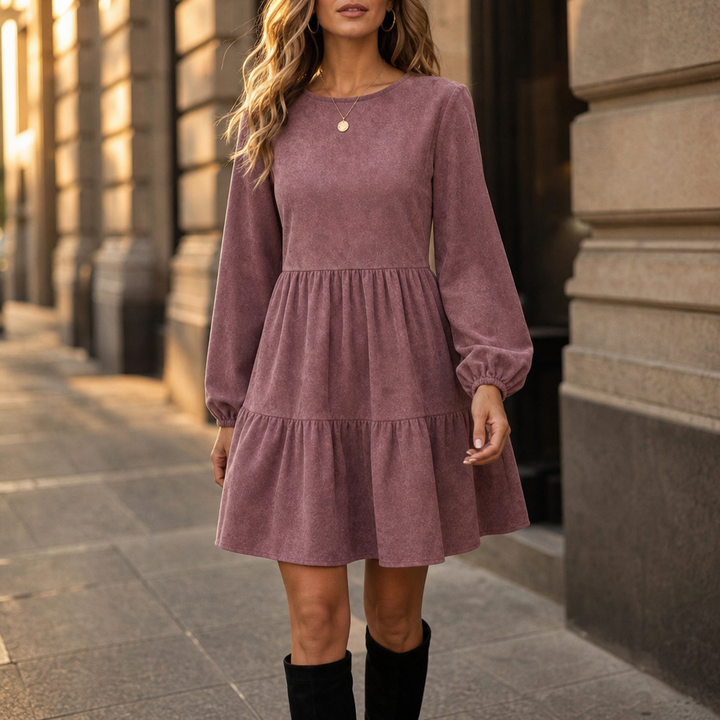 Cordelia – Long-Sleeve Corduroy Dress