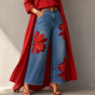 Florenza – Women's Bold Floral Wide-Leg Jeans