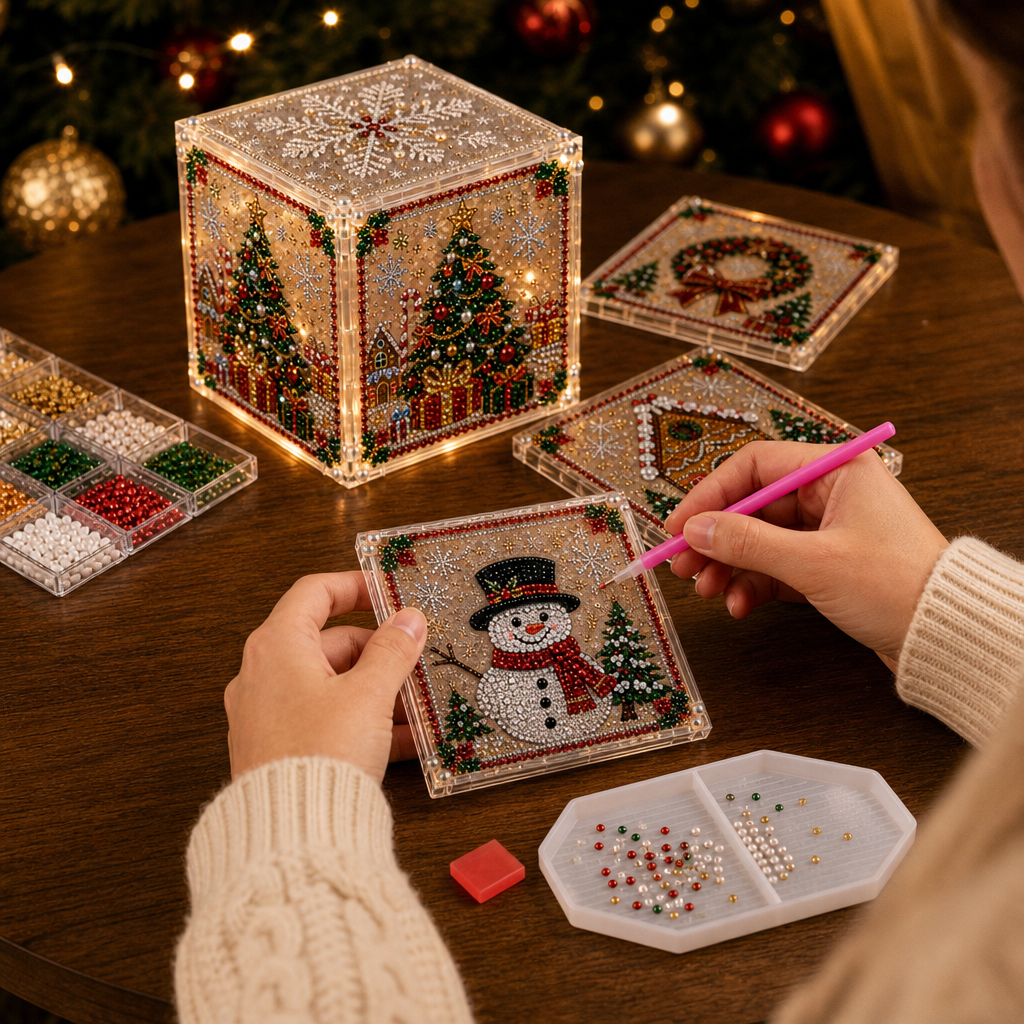 MerryFacet – 3D Diamond-Painted Christmas Gift Box