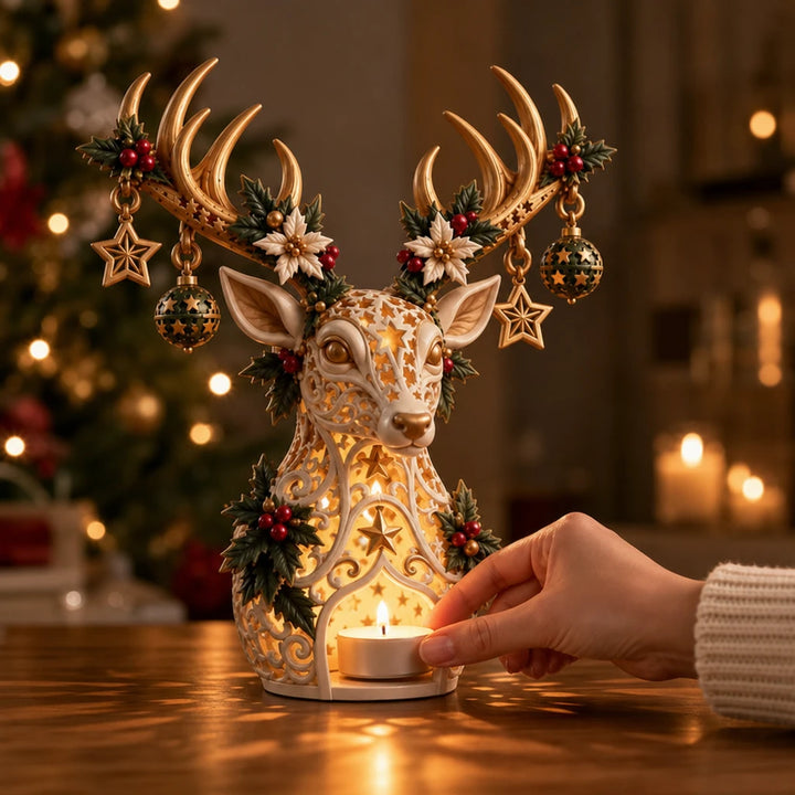Starlit Fawn – Reindeer Christmas Tealight Holder