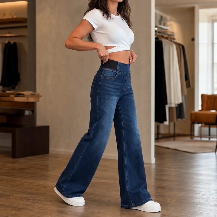 Widelia – Zip-Free Wide-Leg Stretch Jeans