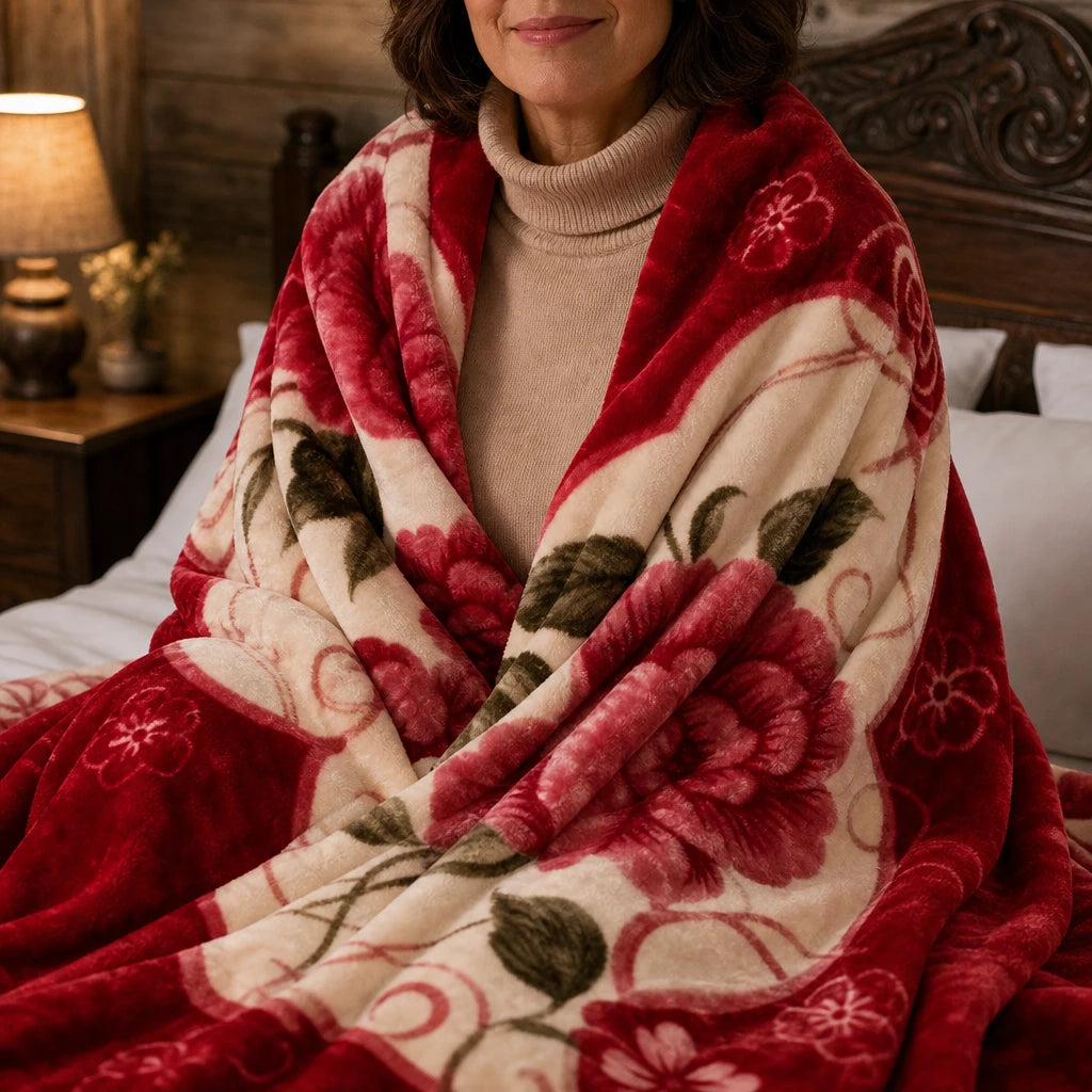 Hearthloom – Plush Double-Layer Raschel Throw Blanket