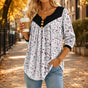 Evelora – Floral V-Neck Tunic Top with Button Yoke
