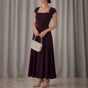 Elowyn – Square Neck A-Line Midi Dress with Sculpted Waist