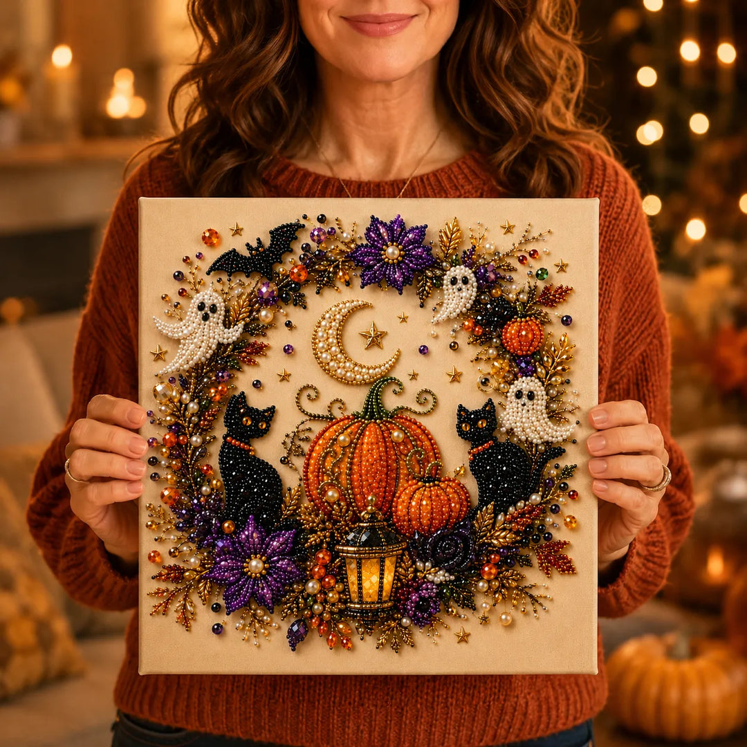 Beadory – Halloween Pearl Bead Craft Kit, Cozy Wall Art DIY