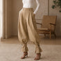 Marlow – Pleated Lantern Wide-Leg Trousers with Bow Cuffs