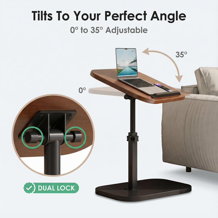 Sofadesk™ – C Shapped Adjustable Slide Under Sofa Table