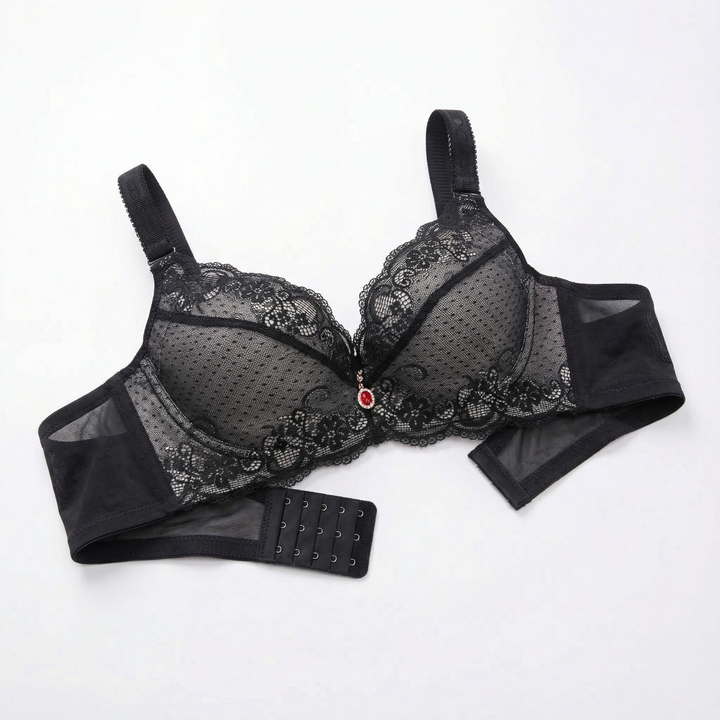Florelle – Women's Lace Push-Up Bra with Side Smoothing Wings