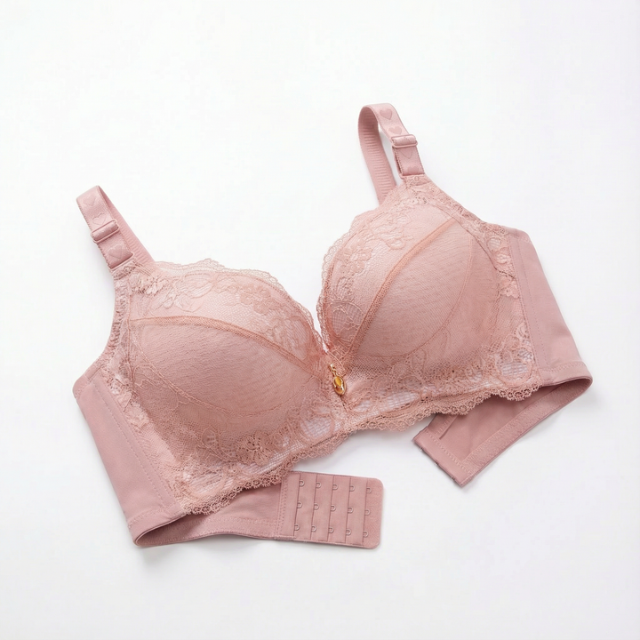 Florelle – Women's Lace Push-Up Bra with Side Smoothing Wings